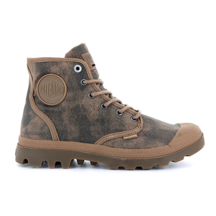 Bottes Palladium Pampa Hi WAX Femme Marron | FR EKB645M